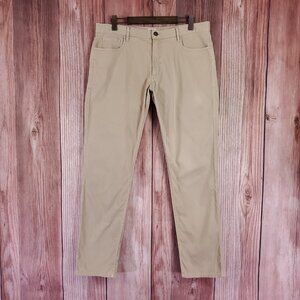 Faherty Mens 36X32.5 Comfort Twill 5 Pocket Chino Pants Khaki